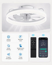 White MiniGlow ceiling fan light with six-speed remote control